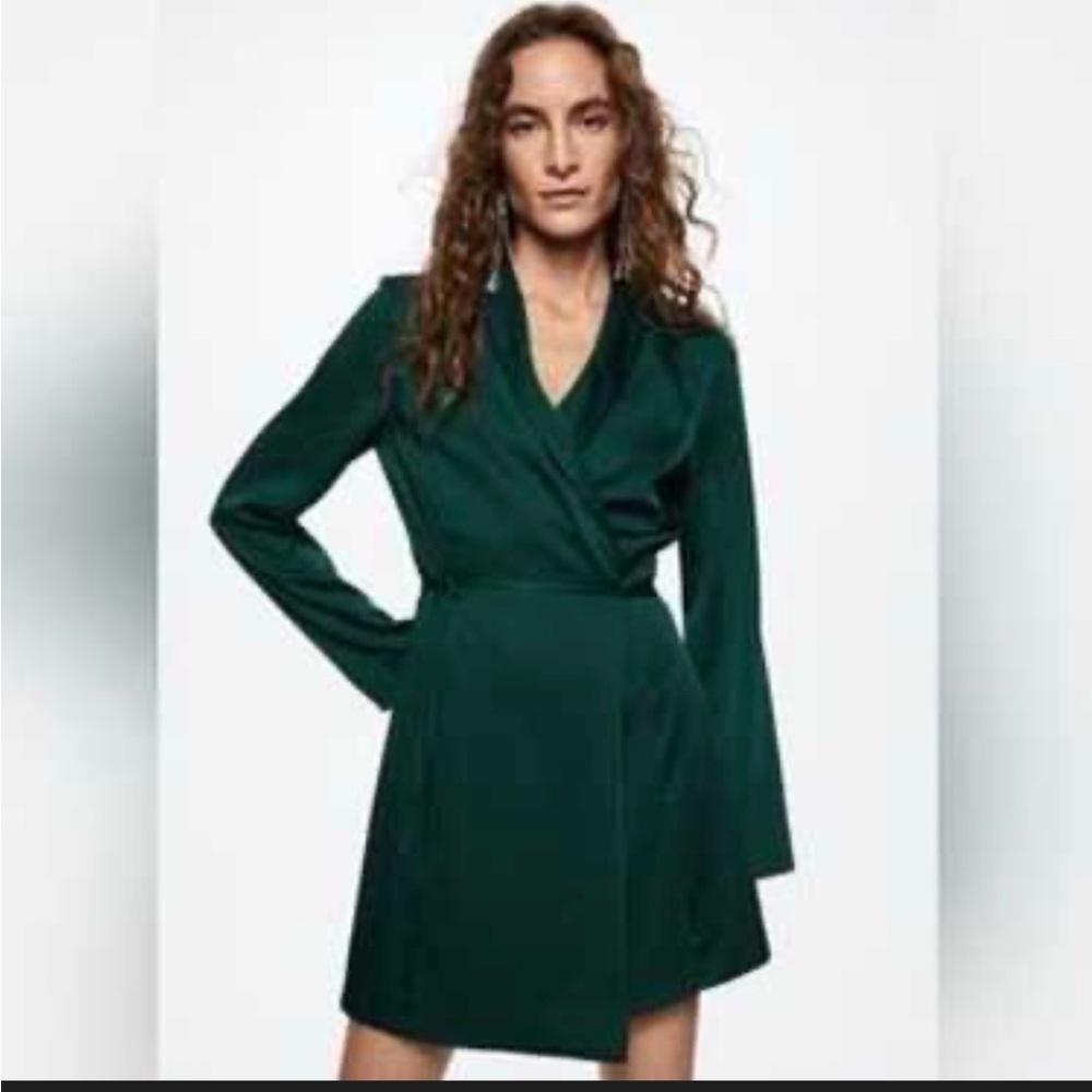 Mango Satin Wrap Dress size M
